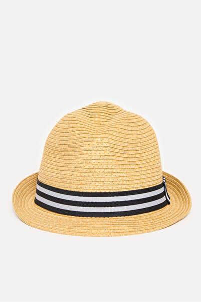 REDTAG Men Beige Fedora Hat With Band