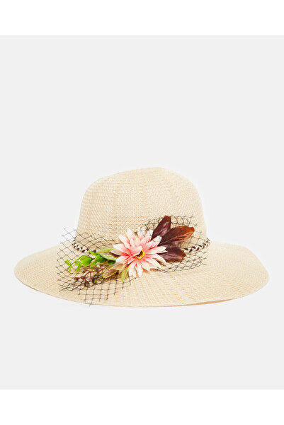 REDTAG قبعة نسائية مزينة باللون البيج