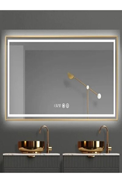 Smack LED Bathroom Mirror 100x80 cm, Defog Function, Antique Bronze Frame, Touch System