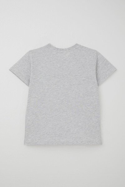 Breeze Boy's Shorts Set with Embossed Lettering Printed Ages 7-12, Light Gray Melange