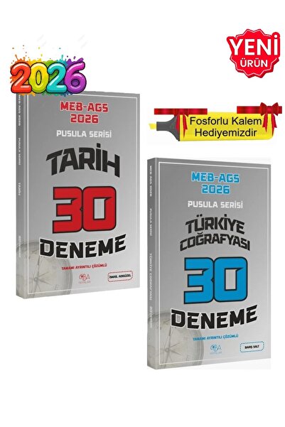 CBA Akademi 2026 - MEB-AGS Tarih Tamamı Çözümlü 30 Deneme + Türkiye Coğrafyas...