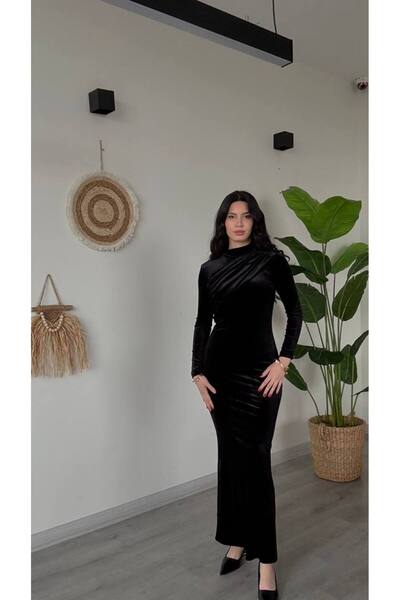 ÇEÇİM Rochie lungă de damă catifea HYN-58093