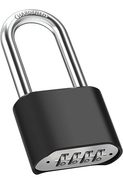 KASTWAVE 2.5in Long Shackle 4-Digit Combination Padlock, Heavy Duty Weatherpr...
