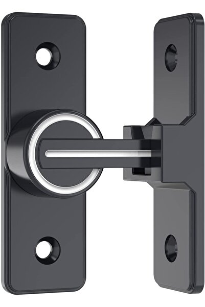 KASTWAVE 90° Right Angle Door Lock - Heavy Duty Flip Latch Bolt (Black, Lumin...