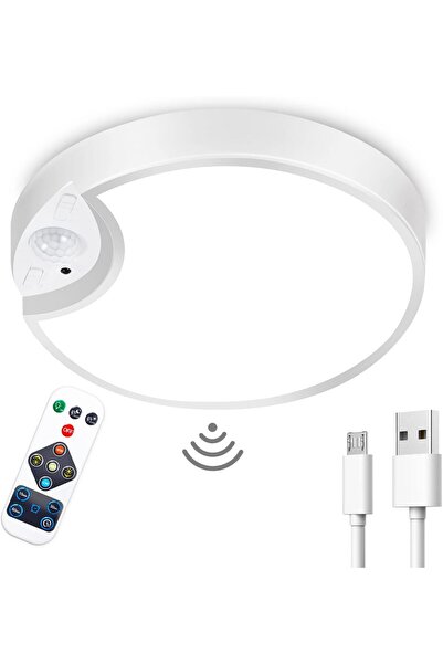 EXCEFORE مصباح سقف LED قابل لإعادة الشحن مع مستشعر الحركة (لاسلكي، عن بعد، دا...