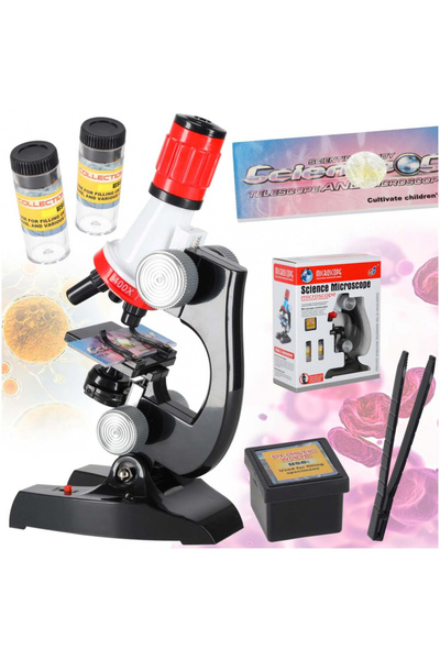 Ikonka Ikonka educational scientific microscope for children, 1200x with accessories included