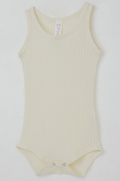 Breeze Baby Girl Snapback Undershirt Bodysuit Jacquard 9 Months-3 Years, Ecru