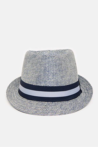 REDTAG Men Grey Fedora Hat With Band