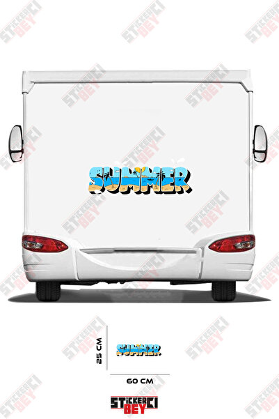 STİCKERCI BEY Summer Written Caravan Sticker Coating