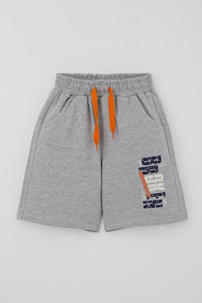 Breeze Boy's Shorts Set with Lettering Printed with Laces and Accessories, Ages 8-14, Beige