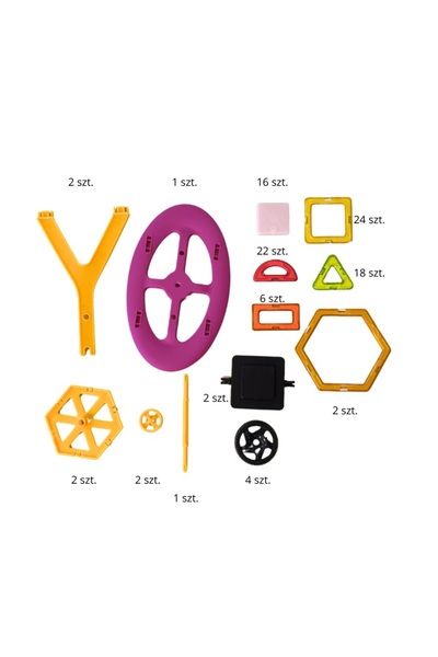 Doris 3D construction set with 72 educational magnetic pieces for children Magnetic Tiles Multicolor,Magn