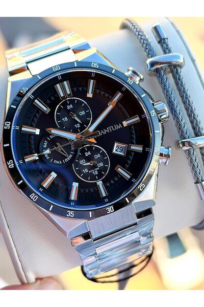 Quantum Men's Wristwatch Eq.360 with Steel Band Italian Bracelet 10 Atm Water Resistant 2 Years Warranty