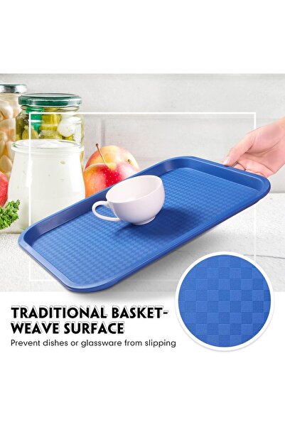 NALACAL 6 Plastic Food Trays 10.6 x 13.8 Inch, 6 Colors