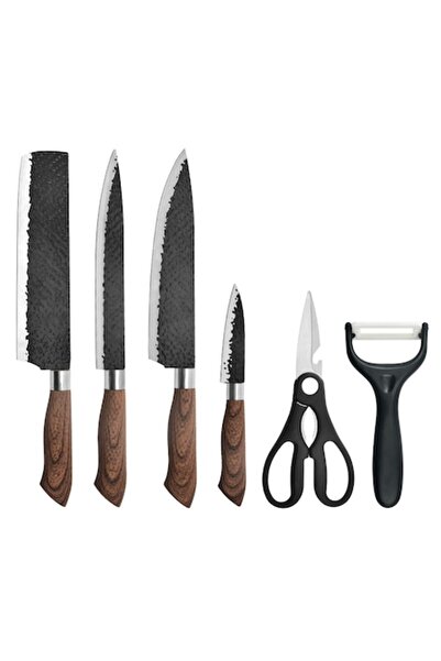 Boxely Professional kitchen knife set 6-in-1, Non-slip, Stainless Steel, Black