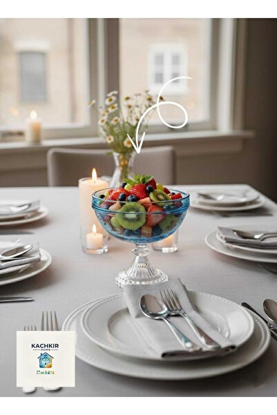 PAŞABAHÇE CAM Chef Ayaklı Sunumluk Kase Sofra Düzeni Cam Tabak Dekoratif