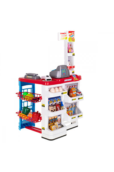 Ikonka Supermarket set Cash register Trolley and 47 accessories included