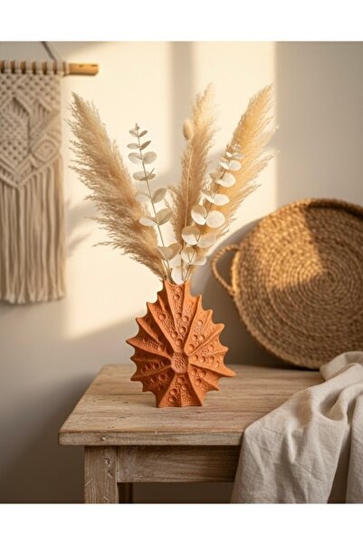 Harmony Modern Somon Kabartmalı Deniz Yıldızı Formlu Dekoratif Beton Vazo