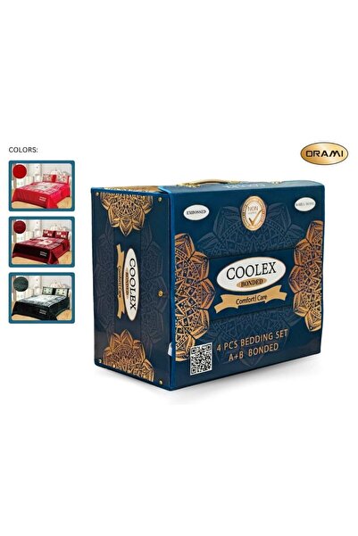 ORAMI طقم فراش فاخر من كولكس A+B Bonded، مكون من 4 قطع - منقوش بنقش Comfort Care