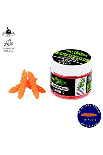 Fishack Yüzen Silikon Kurt - Glow Alabalık Yemi - 37mm - Sarımsak Kokulu - Tu...