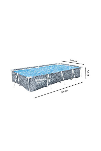 BESTWAY Steel Pro Rectangular Pool – 3.66 m x 2.01 m x 66 cm