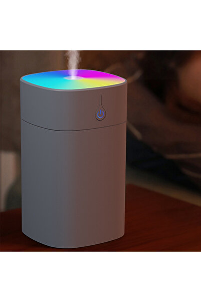 Abbruch Ultrasonik Hava Nemlendirici Humidifier 400 Ml Oda, Araç, Ofis Buhar Makinesi Koku Aroma Difüzör Gri