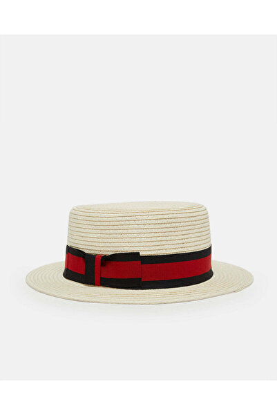 REDTAG Men White Fedora Hat With Band