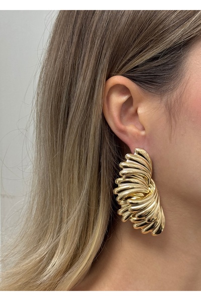 KİLİGİSTANBUL Gold Color Retro Earrings