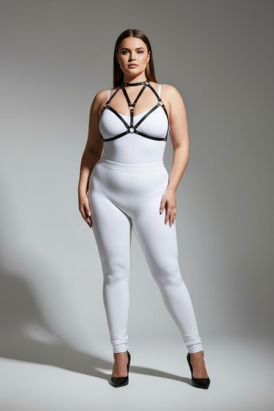 Angels Passion Set de lenjerie neagră Plus Size