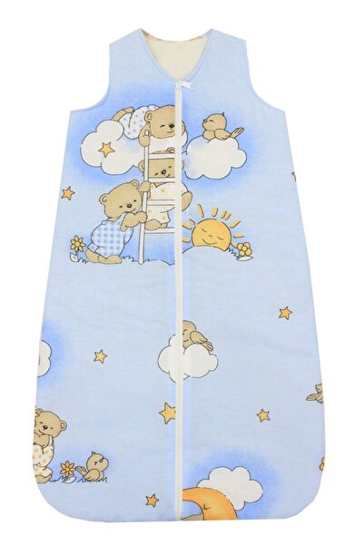 PRICHINDEL Sleeping bag with filling, "Sleepy Little Bear", cotton, blue