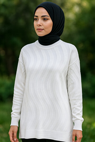 AVSARWEAR Women's S Pattern Diamond Cold Yarn Mercerized Knit Tunic