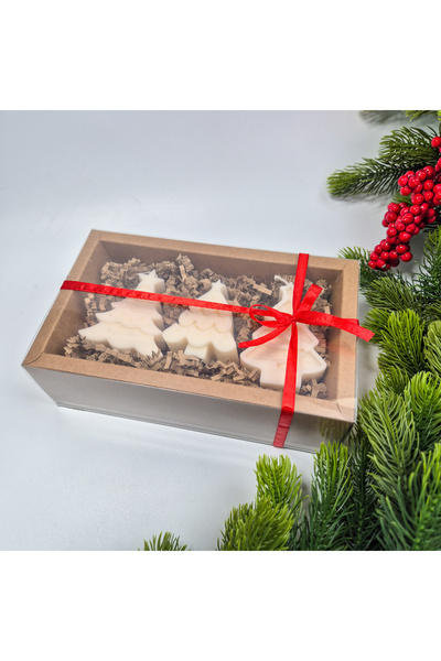 Creative Kappa Set of Christmas candles – white, soy wax, handmade, Christmas gift