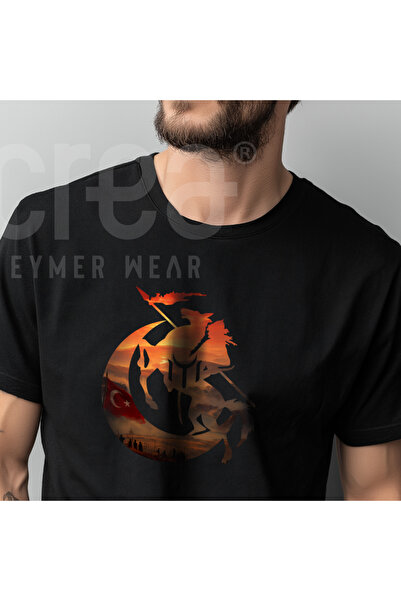 Crea Eymer Wear Огузхан Турк На конях Цифровий друк Бавовна Велосипедна комір...