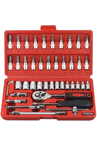 AZONEE 46-Piece 1/4" Drive Socket Wrench Set (Metric)