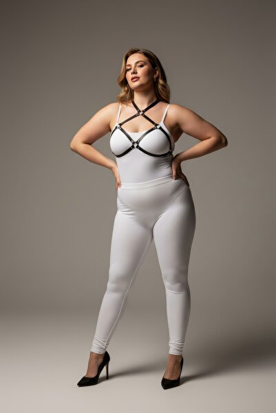 Angels Passion Set de lenjerie neagră Plus Size