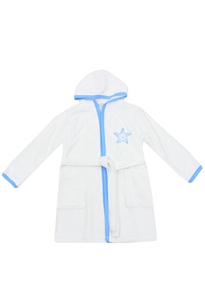 PRICHINDEL Halat de baie din bumbac, Little Star, alb cu albastru