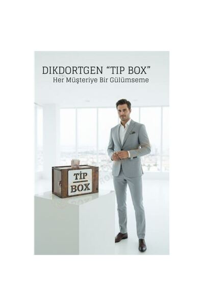 ModaCar Lazer Kesim Ahşap Tip Box - Bahşiş Kutusu | 21x12x13 cm Dekoratif Kutu