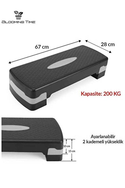 BLOOMING TIME Fitness Pedal For Yoga Fitness Aerobic Exercise, Adjustable Height, Rhythm Pedal, Black And Gray