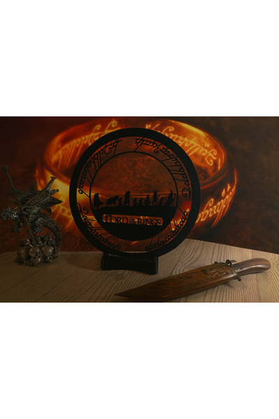 BULUT LOTR Yüzük Yazılı 3D Dekor Çember Stand - Yüzüklerin Efendisi