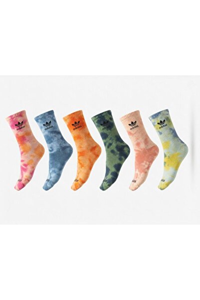adidas Set of 6 long cotton blend training socks, multi-coloured, One Size
