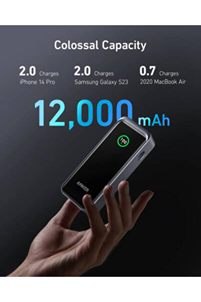 Anker Prime 12,000mAh 130W Power Bank (65W USB-C, 2 USB-C, Black)