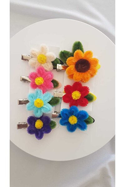 Badem Hediyecilik Handmade Colorful Flower Hair Clip – Soft Texture, Stylish ...