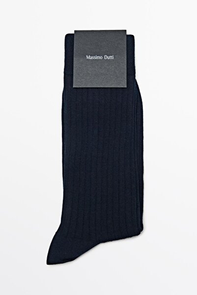 Massimo Dutti Pamuk karışımlı fitilli çorap