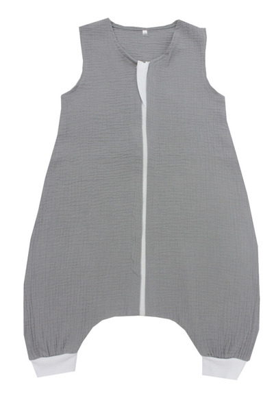 PRICHINDEL Summer sleeping bag with legs, muslin, gray