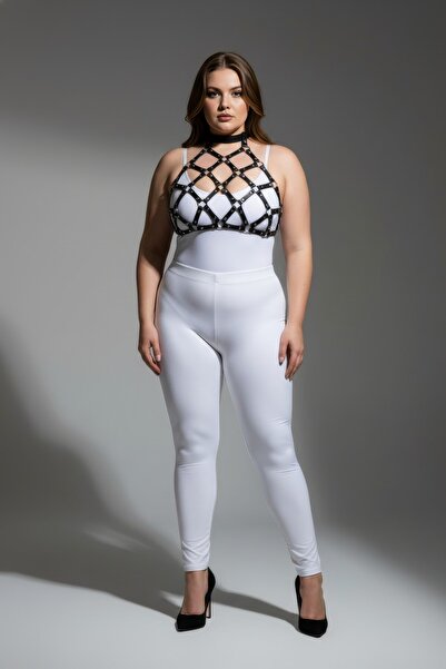 Angels Passion Set de lenjerie neagră de mărime mare