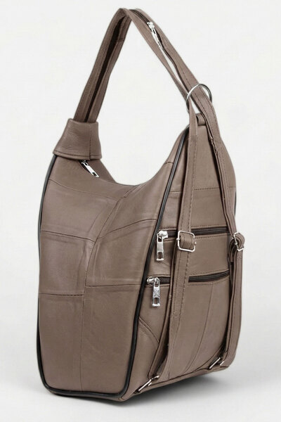 Lederax Genuine Leather Multi-Compartment Backpack and Shoulder Bag LD52