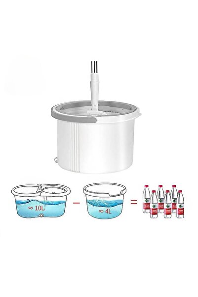 Boxely BX-39 360° Rotating Spin Mop & Bucket, Microfiber, Wet/Dry, ABS, White, 128 cm
