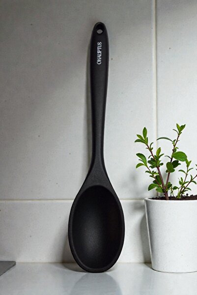 Manosta 28 cm Hard Tip Silicone Spoon. Heat-Resistant, Fireproof and Non-Stick. Durable Food Serving Spoon