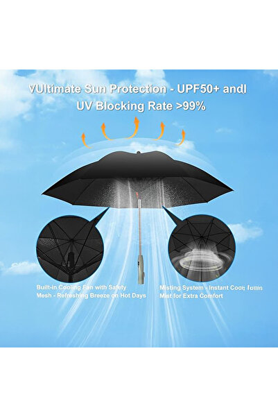 Generic Multi Functional Folding Umbrella with Fan and Sprayer