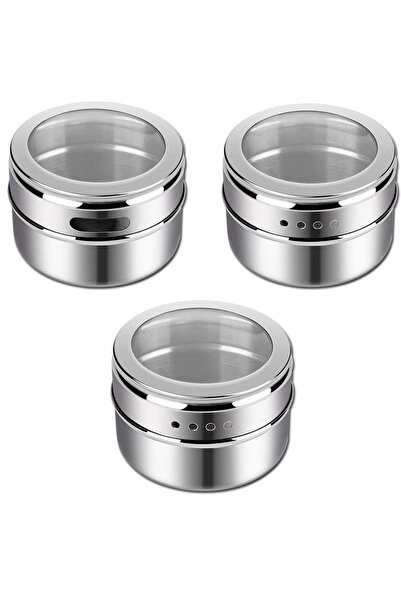 Bukate Set of 3 Bukate® Magnetic Spice Containers, 100ml, with Labels