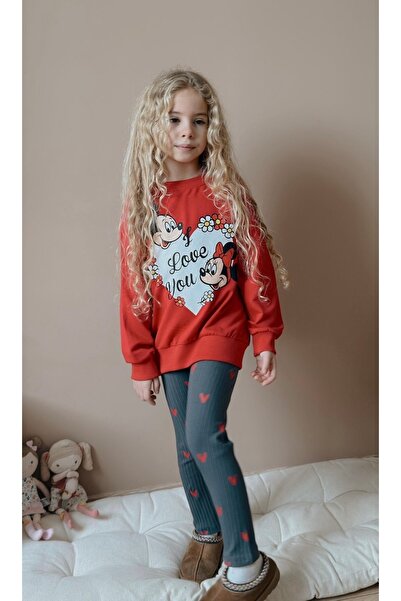 Patriko SET DE 2 PIESE PENTRU FATA CU IMPRIMARE INIMA LOVE CULOARE ROSU-GRI t...